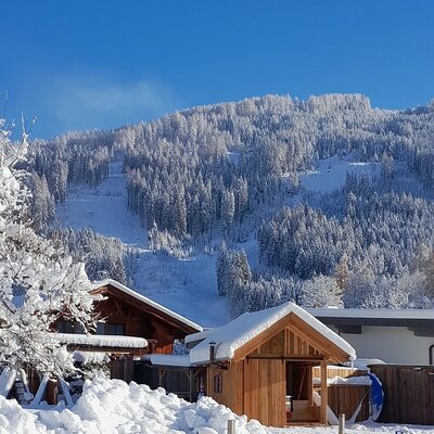 Casetta da bagno in inverno